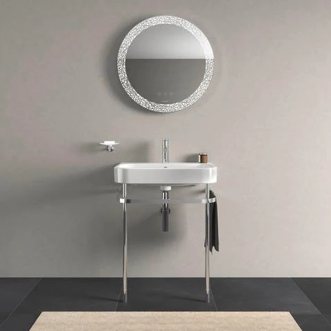 Duravit Möbelwaschtisch Happy D.2 650 mm mit Überlauf, Hahnlochbank und WonderGliss in Weiß