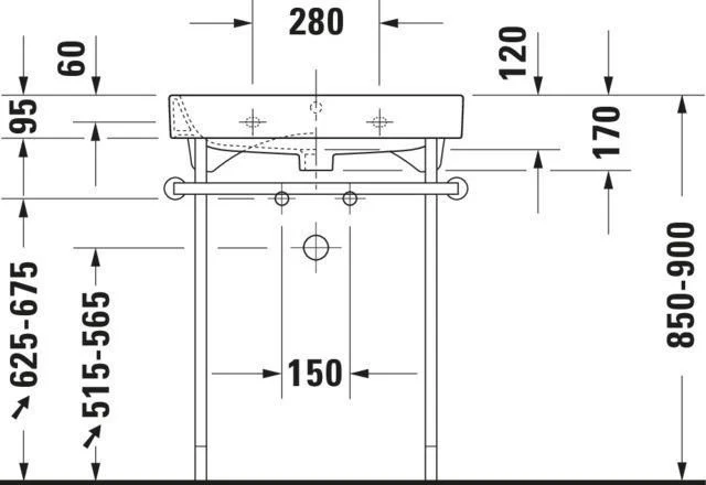 Duravit Möbelwaschtisch Happy D.2 650 mm mit Überlauf, Hahnlochbank und WonderGliss in Weiß