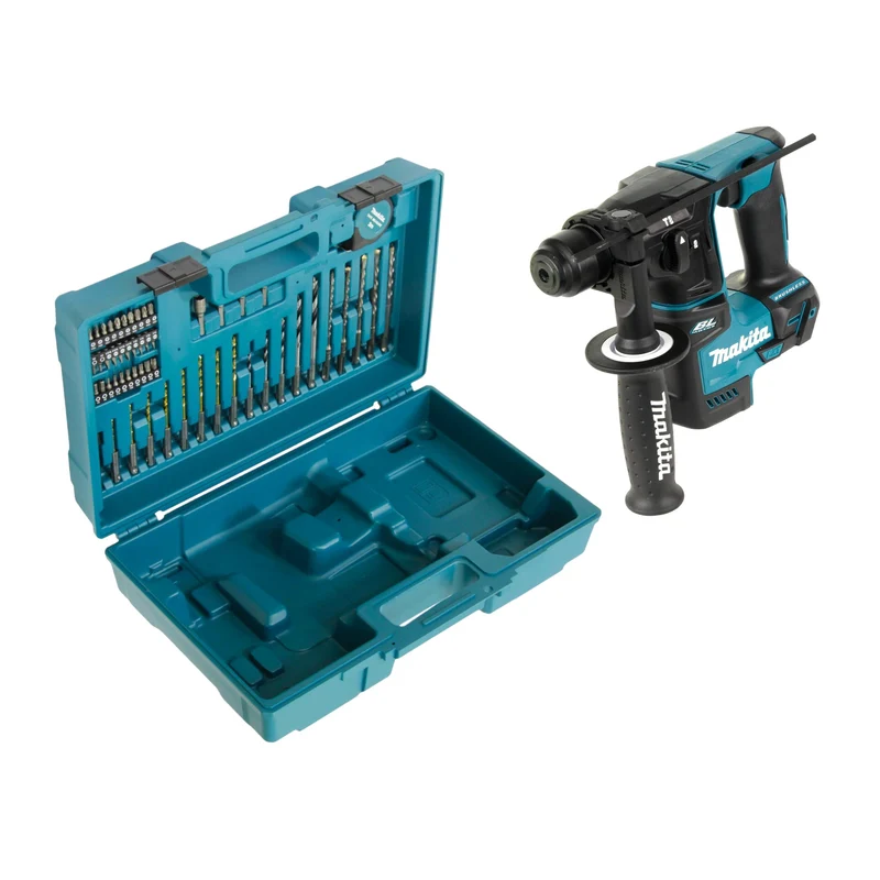 Makita DHR 171 ZX3 Akku Bohrhammer 18 V 1,2 J SDS-Plus Brushless + 65 tlg. Zubehör Set + Koffer - ohne Akku, ohne Ladegerät