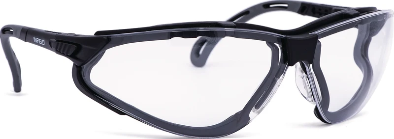 INFIELD SAFETY Schutzbrille Terminator Xtra EN 166, schwarz/klar, Polycarbonat, individuell verstellbar
