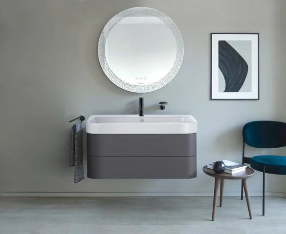 DURAVIT Möbelwaschtisch Happy D.2 1000 mm mit Überlauf, 1 Hahnloch, weiß WonderGliss