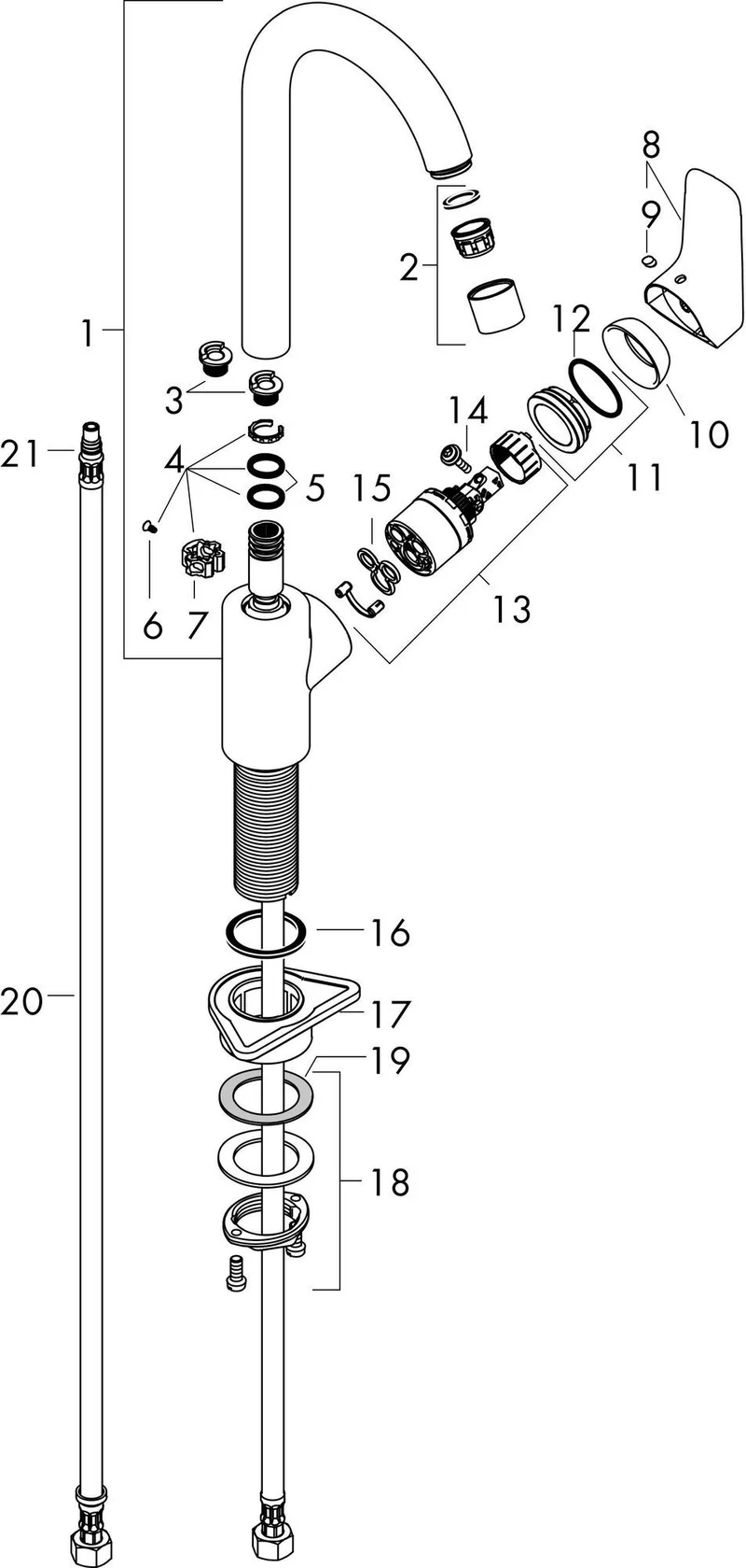 HANSGROHE Logis M31 Spültisch-Einhandmischer Chrom ComfortZone 260
