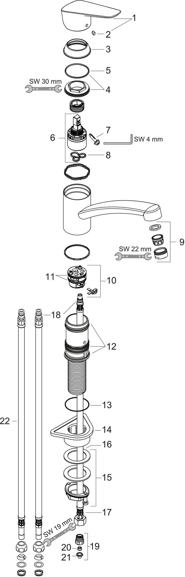 HANSGROHE Logis M31 Küchenmischer 120 Niederdruck chrom – für offene Warmwasserbereiter