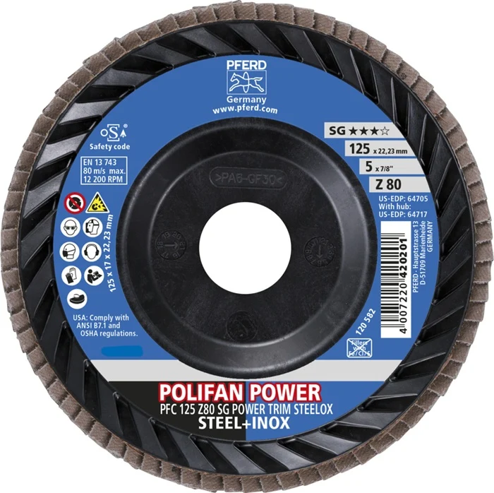 PFERD Fächerscheibe TRIM STEELOX ( 8001720490 ) Ø 125 mm Körnung 80 PFC / B / T29