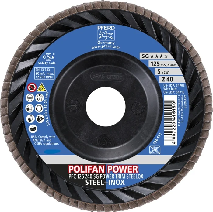 PFERD Fächerscheibe TRIM STEELOX ( 8001720488 ) Ø 125 mm Körnung 40 PFC / B / T29