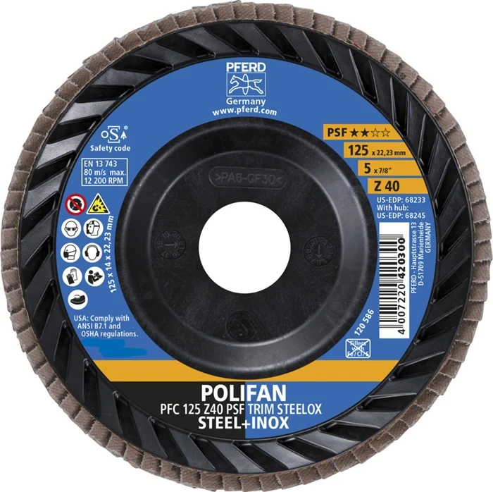 PFERD Fächerscheibe TRIM STEELOX ( 8001720482 ) Ø 125 mm Körnung 40 konisch