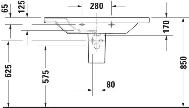 DURAVIT DuraStyle Möbelwaschtisch 1000 mm mit Überlauf & WonderGliss – Weiß