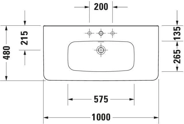 DURAVIT DuraStyle Möbelwaschtisch 1000 mm mit Überlauf & WonderGliss – Weiß