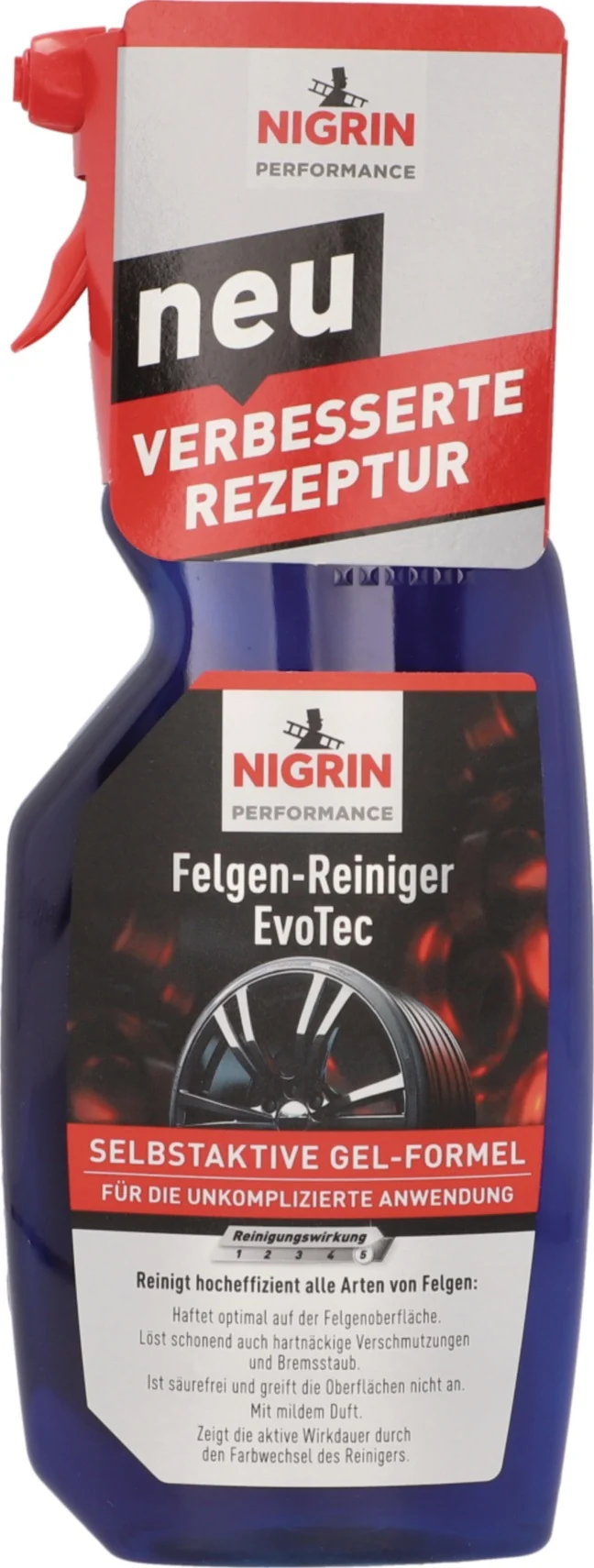 NIGRIN Felgen-Reiniger EvoTec Performance 750 ml Sprühflasche – 7er-Pack, säurefrei, für alle Felgen