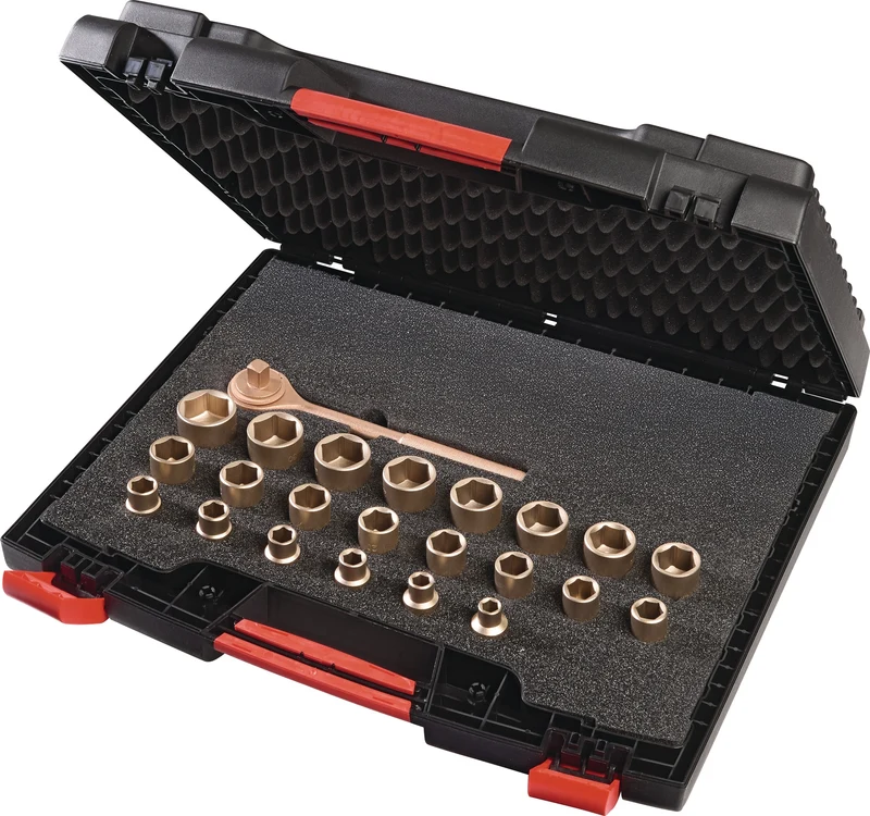 ENDRES TOOLS Knarrenkasten 24-teilig SW 10-32 mm Antrieb 1/2 Zoll funkenfrei