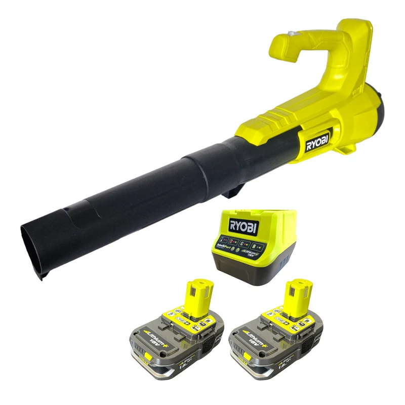 RYOBI RY18BLA-215 Akku Laubgebläse 18 V ONE+ 145 km/h + 2x Akku 1,5 Ah + Ladegerät