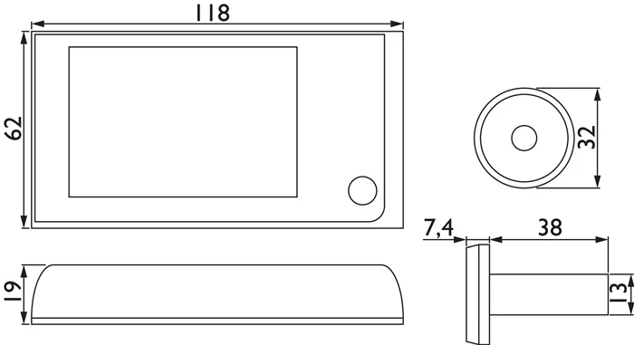 Digitaler Türspion 8991 ( 3000267276 ) Metall / Kunststsoff 38 mm / 116 mm
