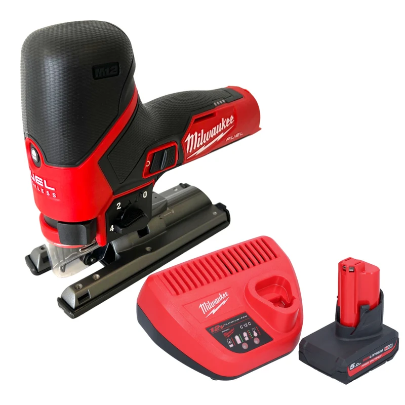 Milwaukee M12 FJS-501 Akku Stichsäge 12 V 22 mm Brushless + 1x Akku 5,0 Ah + Ladegerät