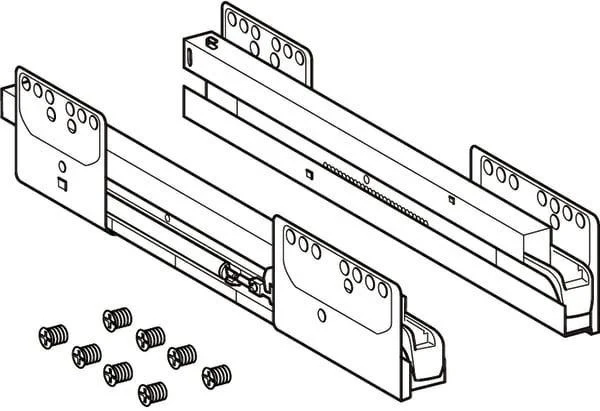 GEBERIT Renova Plan Auszugsschienen Set für Seitenschrank, 30 cm – Passgenaue Schubladenschienen