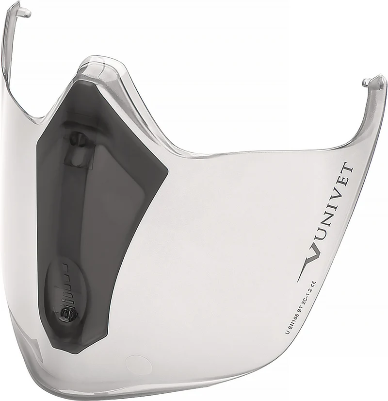 UNIVET Visier 6X3 Polycarbonat transparent/schwarz EN 166, EN 170 – Gesichtsschutz für Vollsichtbrille