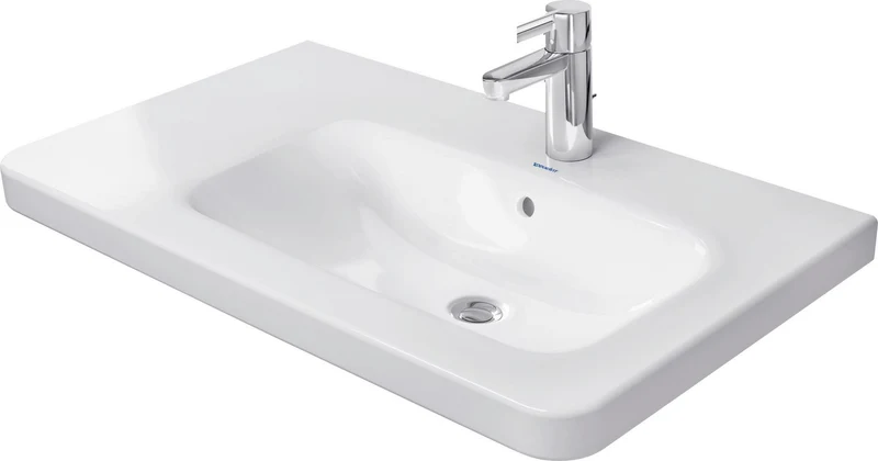 DURAVIT DuraStyle Möbelwaschtisch 800 mm, Becken rechts, WonderGliss, mit Überlauf, weiß