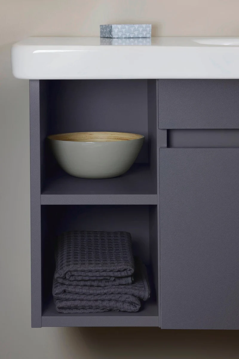 DURAVIT DuraStyle Möbelwaschtisch 800 mm, Becken rechts, WonderGliss, mit Überlauf, weiß