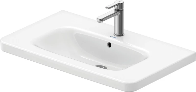 DURAVIT DuraStyle Möbelwaschtisch 800 mm mit WonderGliss, Überlauf und 1 Hahnloch in Weiß