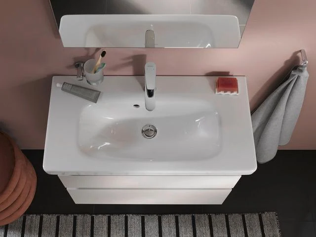DURAVIT DuraStyle Möbelwaschtisch 800 mm mit WonderGliss, Überlauf und 1 Hahnloch in Weiß