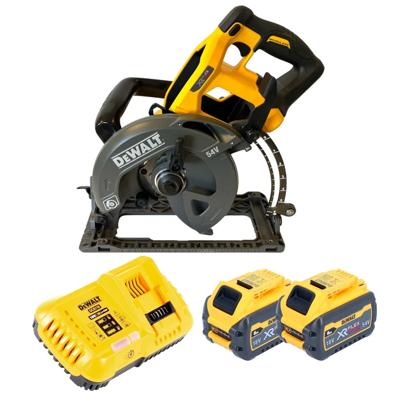 DeWalt DCS 577 T2 Akku Handkreissäge 54 V FlexVolt 190 mm Brushless + 2x Akku 6,0 Ah + Ladegerät