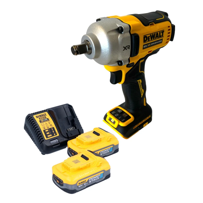 DeWalt DCF 891 H2 Akku Schlagschrauber 18 V 1084 Nm 1/2" Brushless + 2x Powerstack Akku 5,0 Ah + Ladegerät