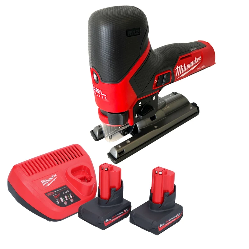 Milwaukee M12 FJS-502 Akku Stichsäge 12 V 22 mm Brushless + 2x Akku 5,0 Ah + Ladegerät