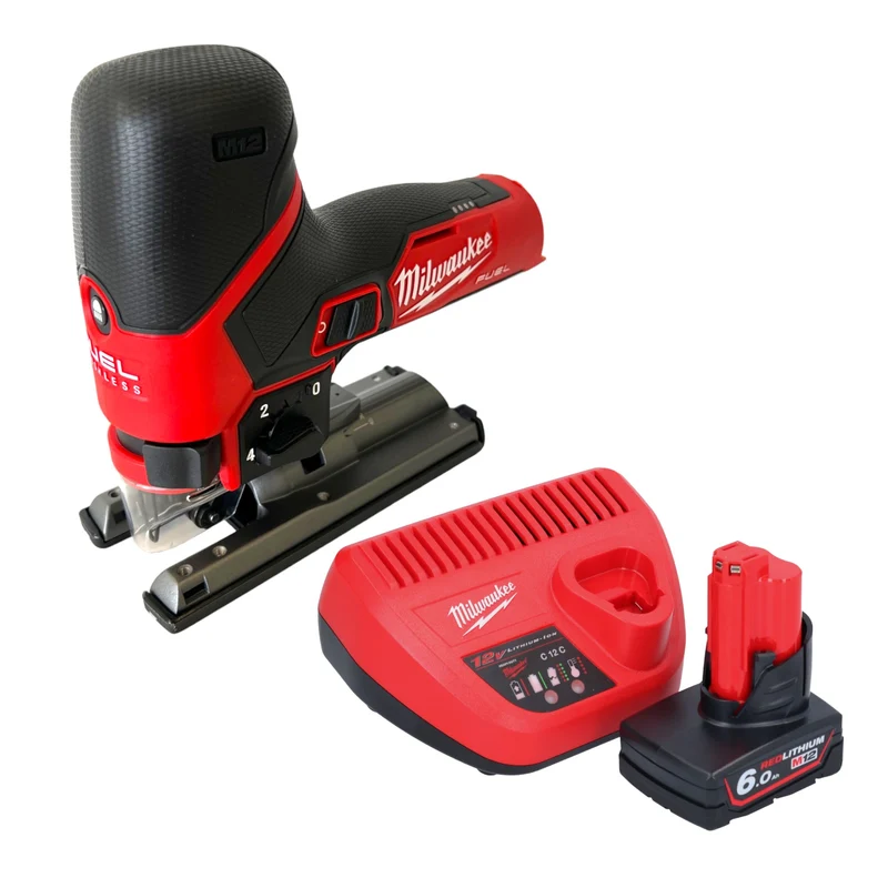 Milwaukee M12 FJS-601 Akku Stichsäge 12 V 22 mm Brushless + 1x Akku 6,0 Ah + Ladegerät