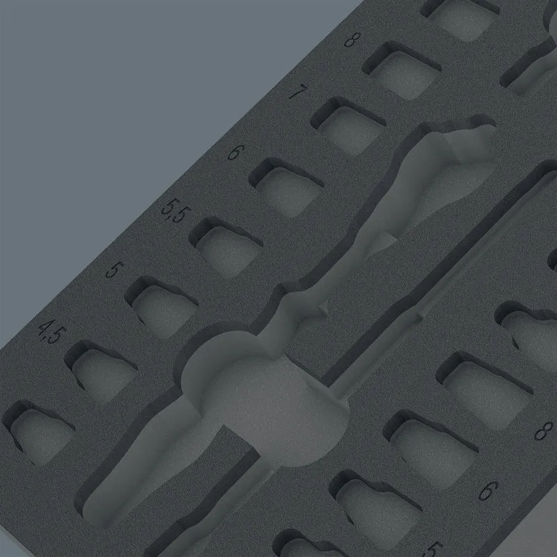 WERA Schaumstoffeinlage leer – Ersatz für 9720, 2-farbig, 172 x 30 x 392 mm