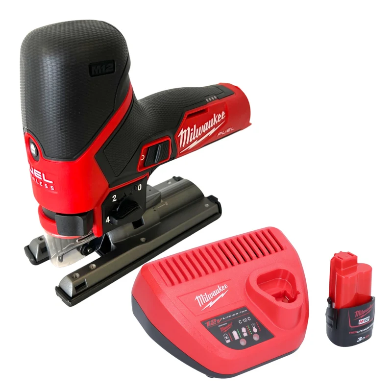 Milwaukee M12 FJS-301 Akku Stichsäge 12 V 22 mm Brushless + 1x Akku 3,0 Ah + Ladegerät