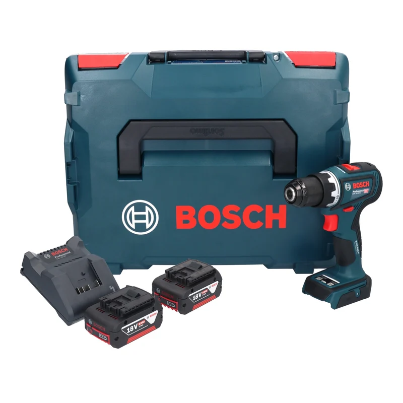 Bosch GSR 18V-90 C Professional Akku Bohrschrauber 18 V 64 Nm Brushless + 2x Akku 5,0 Ah + Ladegerät + L-Boxx