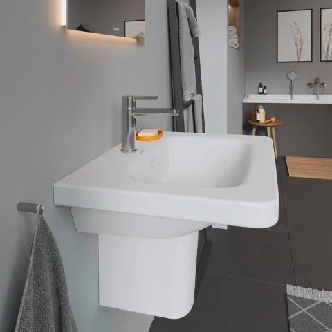 DURAVIT DuraStyle Möbelwaschtisch 650 mm mit WonderGliss, 1 Hahnloch & Überlauf