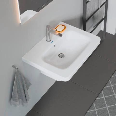 DURAVIT DuraStyle Möbelwaschtisch 650 mm mit WonderGliss, 1 Hahnloch & Überlauf