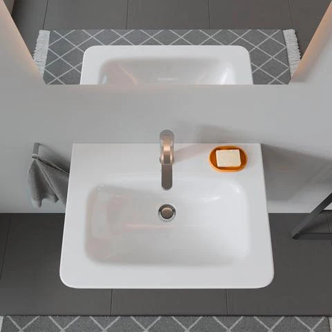 DURAVIT DuraStyle Möbelwaschtisch 650 mm mit WonderGliss, 1 Hahnloch & Überlauf
