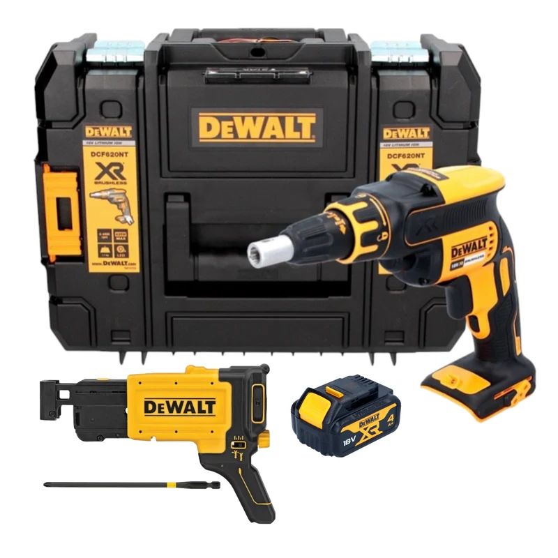 DeWalt DCF 620 NT Akku Trockenbauschrauber 18 V 30 Nm Brushless + 1x Akku 4,0 Ah + TSTAK - ohne Ladegerät