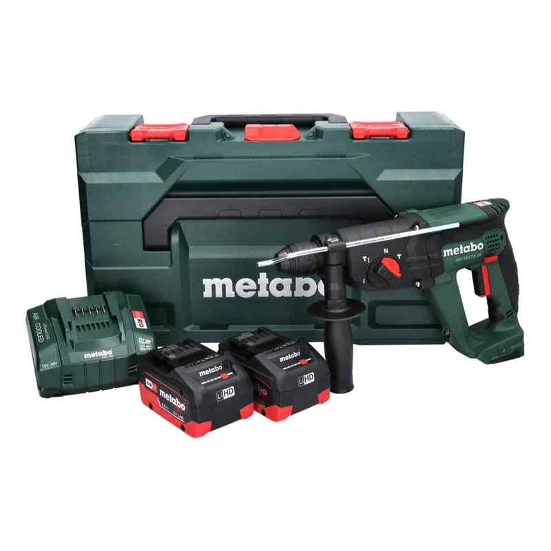 Metabo KH 18 LTX 24 Akku Kombihammer 18 V 2,1 J SDS plus + 2x Akku 8,0 Ah + Ladegerät + metaBOX
