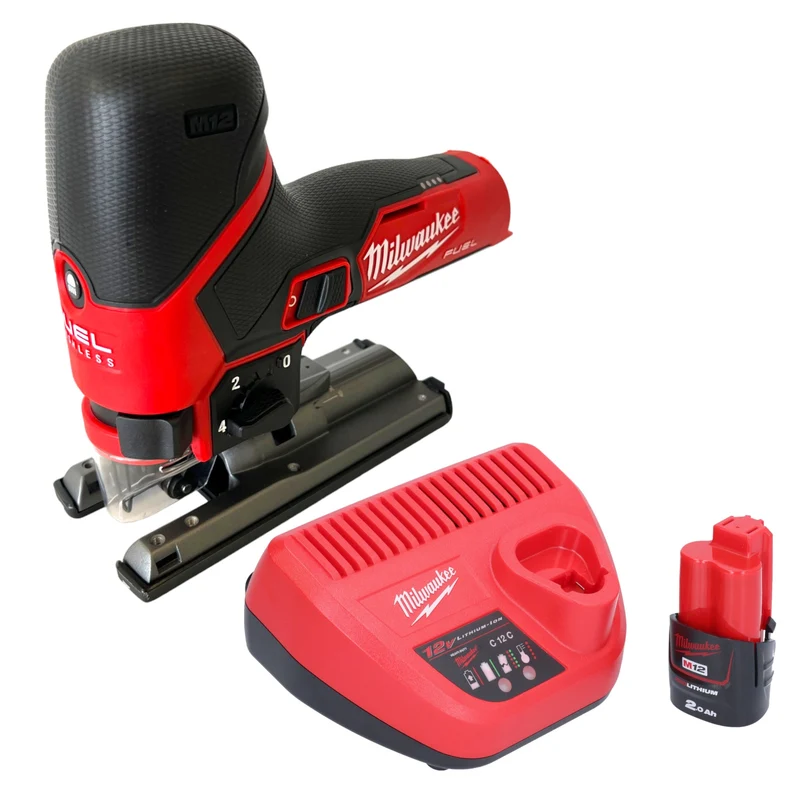 Milwaukee M12 FJS-201 Akku Stichsäge 12 V 22 mm Brushless + 1x Akku 2,0 Ah + Ladegerät