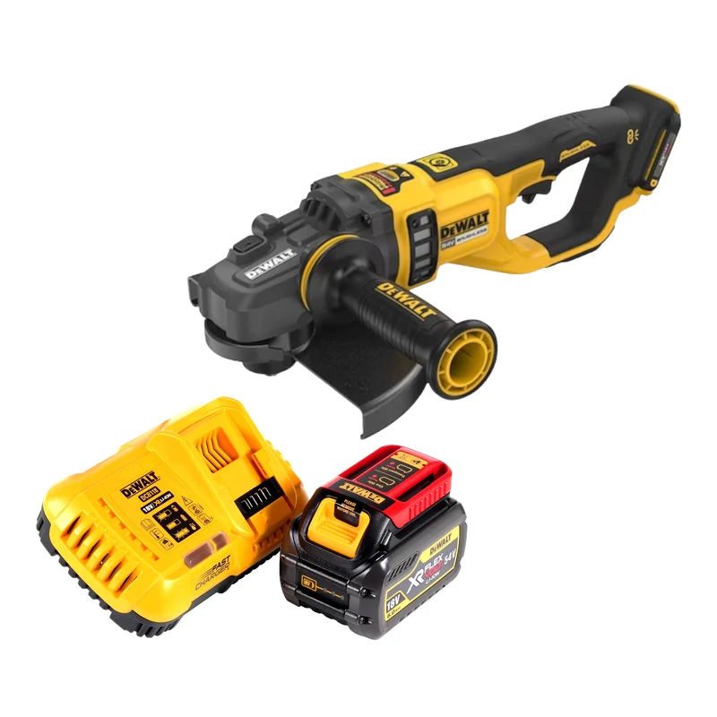 DeWalt DCG 460 T1 Akku Winkelschleifer 54 V 230 mm + 1x Akku 6,0 Ah + Ladegerät