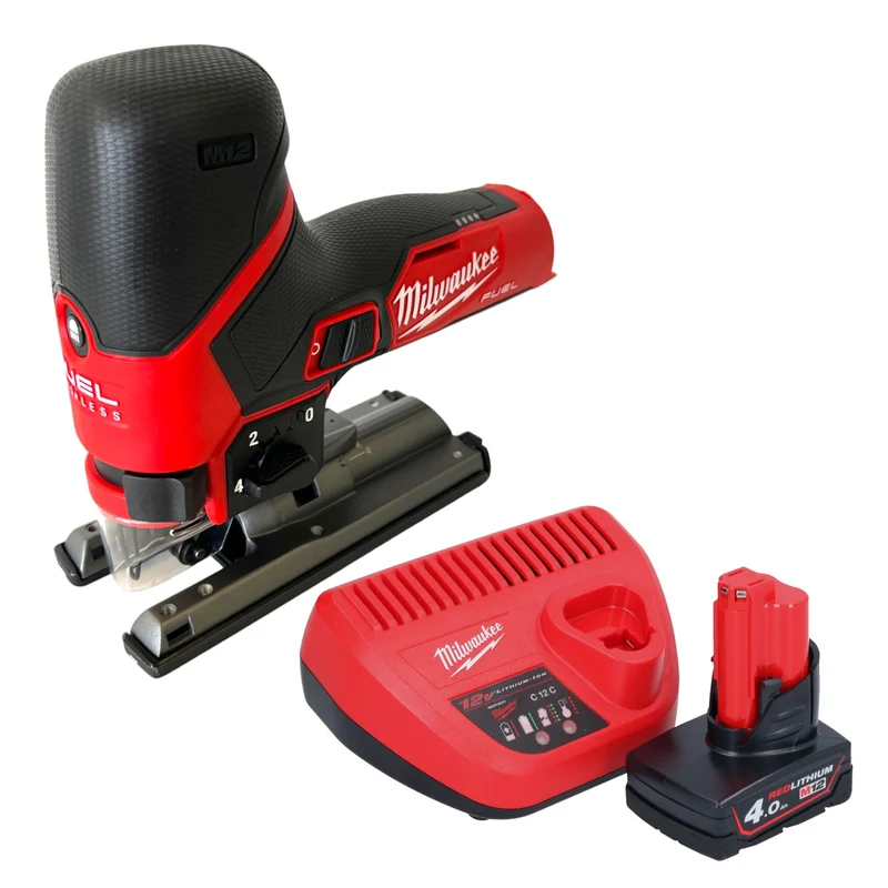 Milwaukee M12 FJS-401 Akku Stichsäge 12 V 22 mm Brushless + 1x Akku 4,0 Ah + Ladegerät