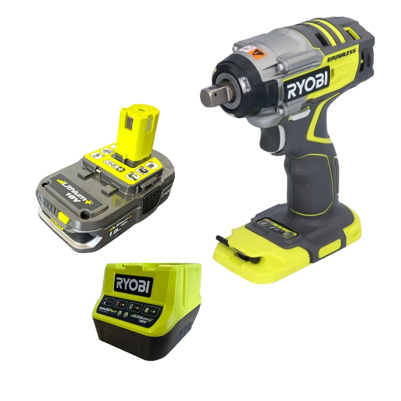 RYOBI R18IW7-115 ONE+ Akku Schlagschrauber 18 V 270 Nm 1/2" Brushless + 1x Akku 1,5 Ah + Ladegerät
