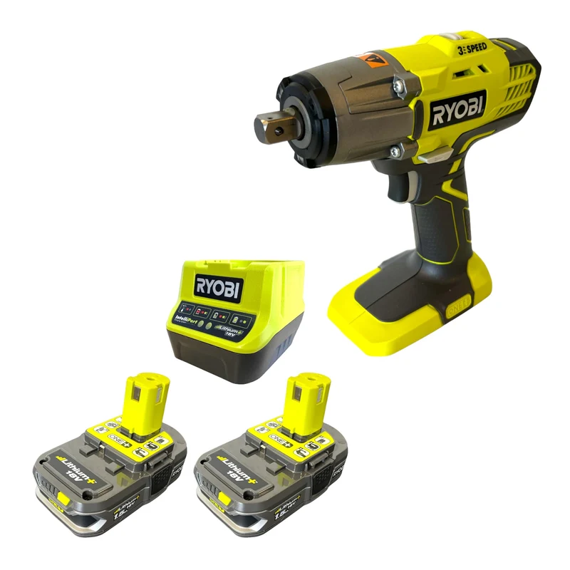 RYOBI R18IW3-215 Akku Schlagschrauber 18 V 400 Nm + 2x Akku 1,5 Ah + Ladegerät