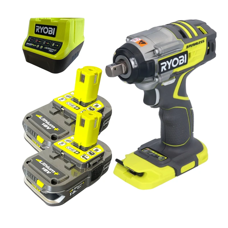 RYOBI R18IW7-215 ONE+ Akku Schlagschrauber 18 V 270 Nm 1/2" Brushless + 2x Akku 1,5 Ah + Ladegerät