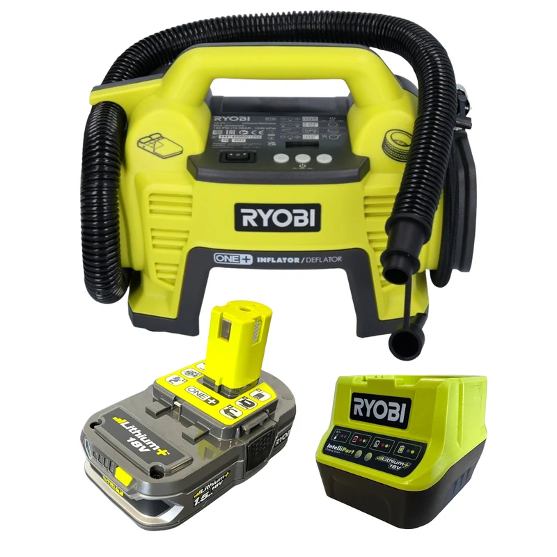 RYOBI R18I-115 Akku Kompressor 18 V 10,34 bar Druck + 1x Akku 1,5 Ah + Ladegerät