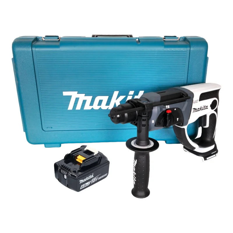 Makita DHR 202 G1W Akku Bohrhammer 18 V 20 mm 2,0 J weiß + 1x Akku 6,0 Ah + Koffer - ohne Ladegerät