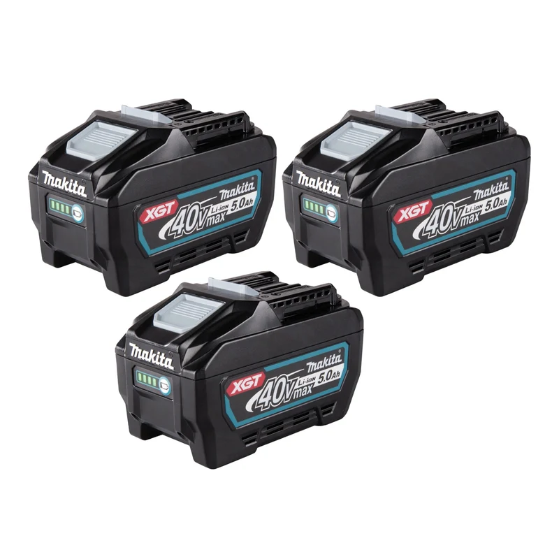 Makita 3x BL 4050 F Akku 40 V max. 5,0 Ah / 5000 mAh Li-Ion XGT ( 3x 191L47-8 ) IP64 mit Ladestandanzeige