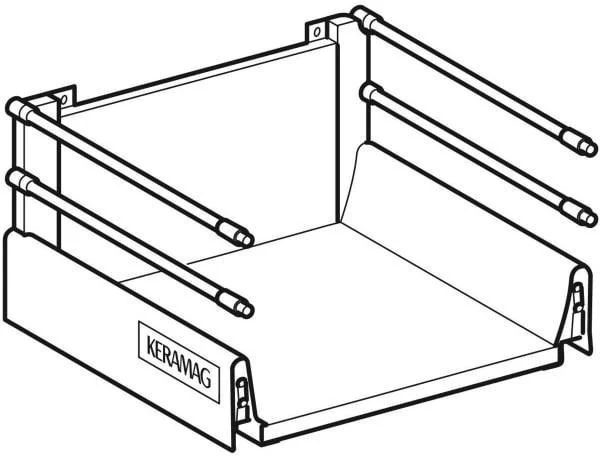 Geberit Acanto Schublade unten für Seitenschrank, 45 cm breit, Badmöbel-Zubehör
