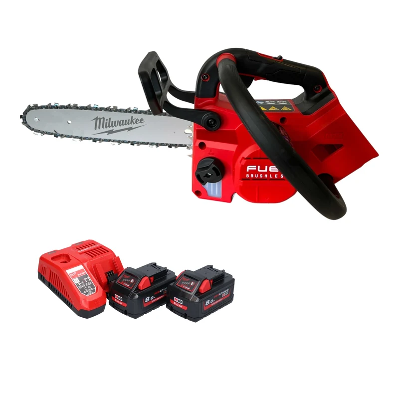 Milwaukee M18 FTHCHS30-802 Akku-Einhand-Kettensäge 18 V 30 cm ( 4933479587 ) + 2x Akku 8,0 Ah + Ladegerät