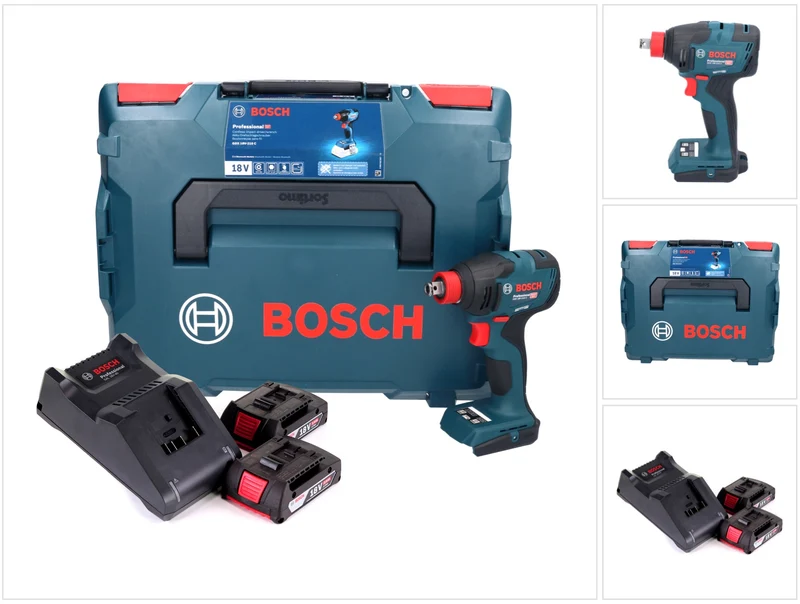 Bosch GDX 18V-210 C Professional Akku Drehschlagschrauber 18 V 210 Nm Brushless + 2x Akku 2,0 Ah + Ladegerät + L-Boxx
