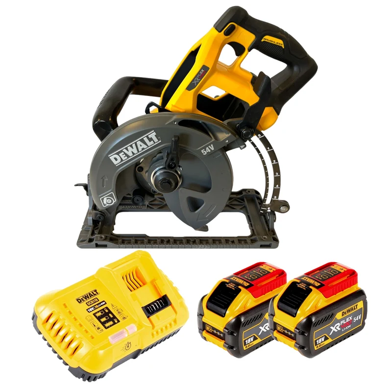 DeWalt DCS 577 X2 Akku Handkreissäge 54 V FlexVolt 190 mm Brushless + 2x Akku 9,0 Ah + Ladegerät