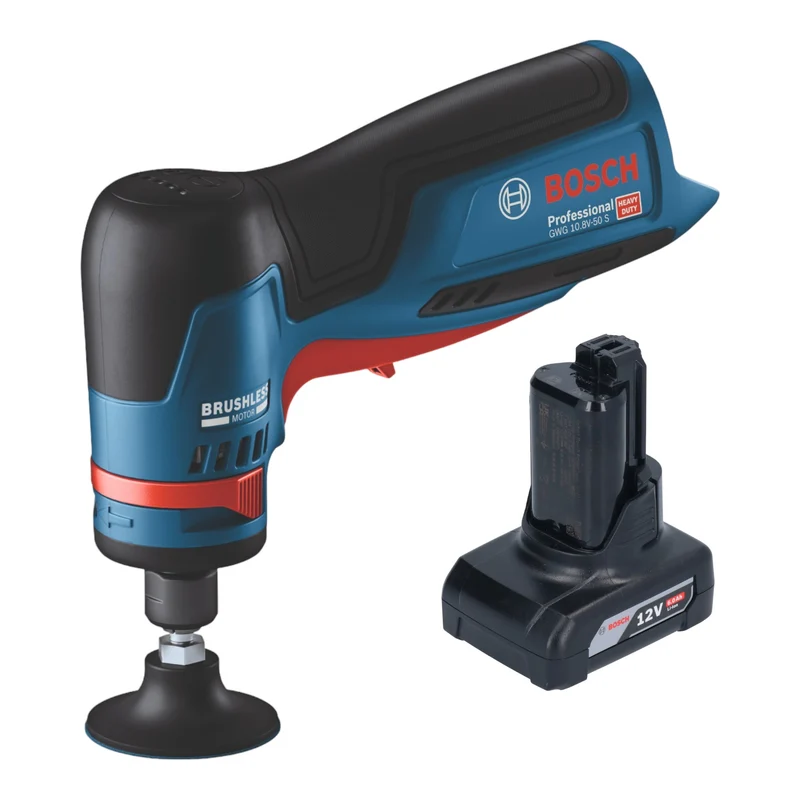 Bosch GWG 12V-50 S Professional Akku Geradschleifer 12 V 6 mm Brushless + 1x Akku 6,0 Ah - ohne Ladegerät