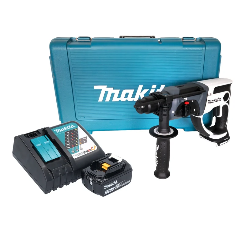 Makita DHR 202 RF1W Akku Bohrhammer 18 V 20 mm 2,0 J weiß + 1x Akku 3,0 Ah + Ladegerät + Koffer